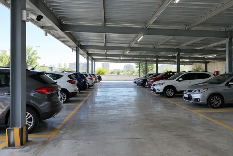Autos estacionados bajo techo cerca del aeropuerto de Ezeiza